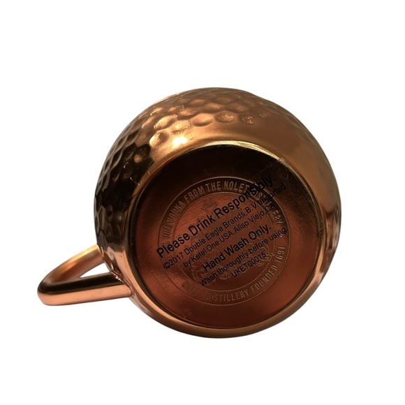Ketel One Copper Moscow Mule Bar Vodka Mug – Hammered Copper Drinking Cup - Picture 3 of 4
